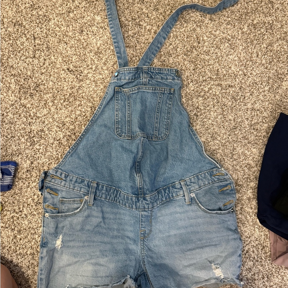 Isabel Maternity by Ingrid & Isabel Light Blue Denim Overalls